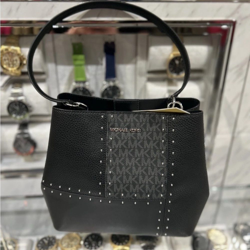 Michael Kors Black Studded Shoulder Bag